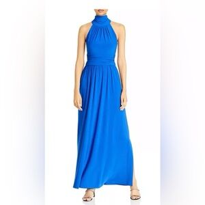 Eliza J High Neck Sleeveless Maxi Dress in Cobalt Blue